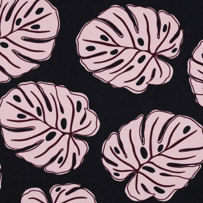 Canvas Monstera Blätter navy