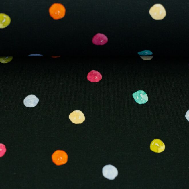 Jersey Flowerpop Confetti Dots black