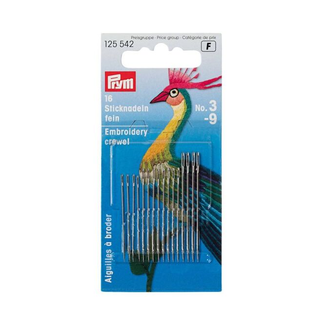 Prym Sticknadeln fein. 3-9 (Crewelnadeln), silberfarbig
