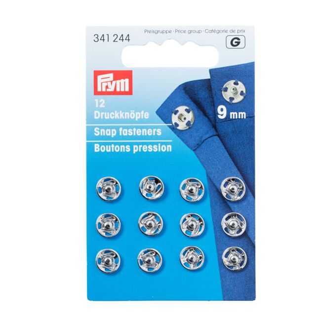 Prym Annäh-Druckknöpfe 9mm silber