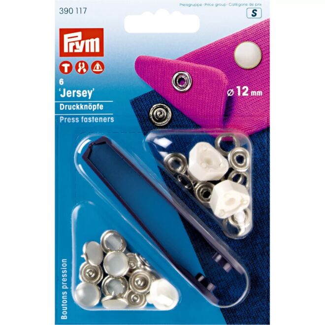 Prym jersey snap fasteners "cap" mother-of-pearl, 12mm