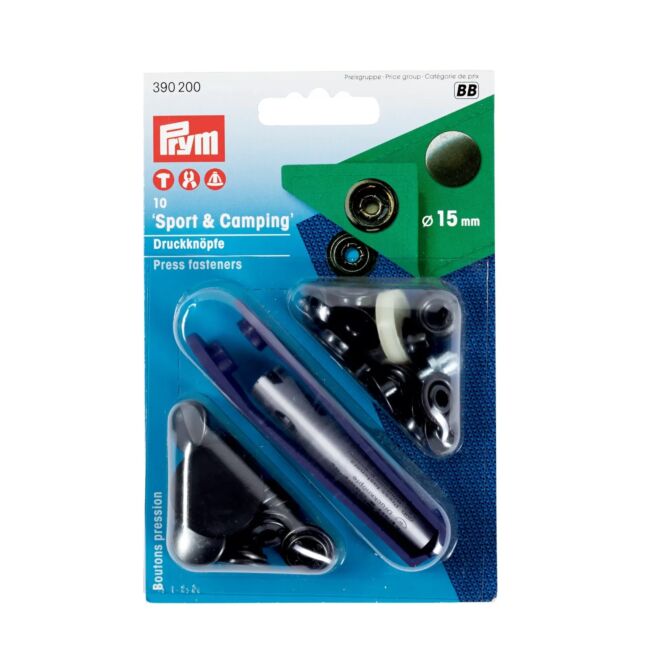 Prym Sport & Camping snap fasteners burnished, 15mm