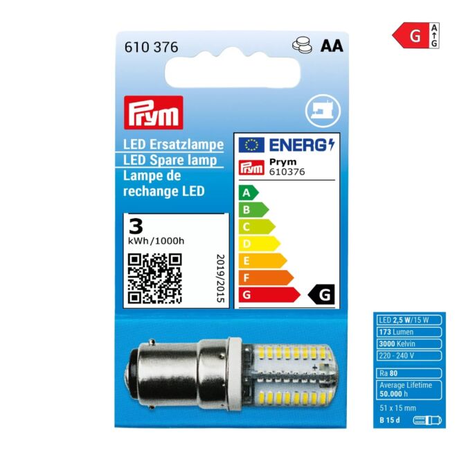 Prym LED replacement lamp for sewing machines bayonet