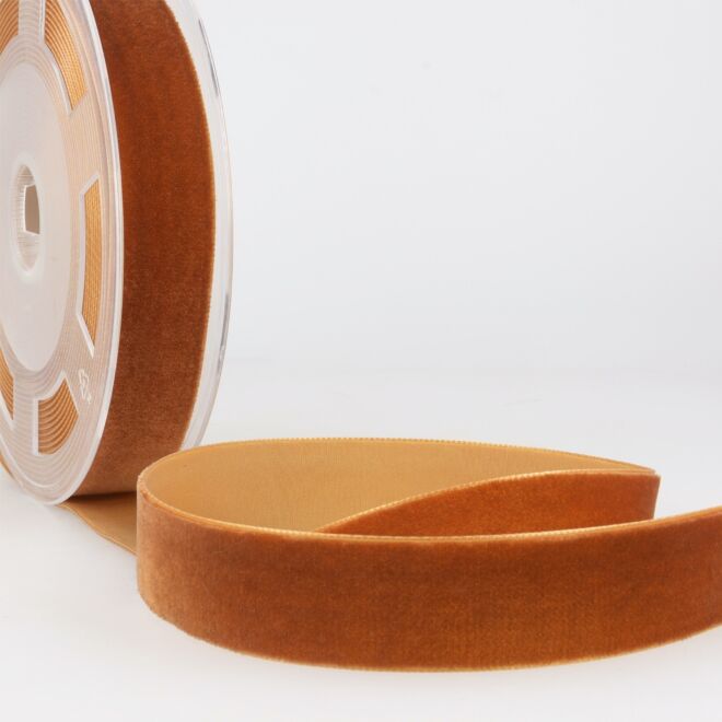 38mm Hochdichtes Samtband rostbraun