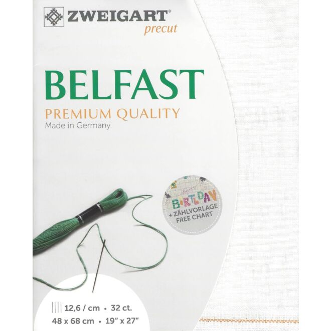 Zweigart embroidery linen Precut Belfast / 101 antique white