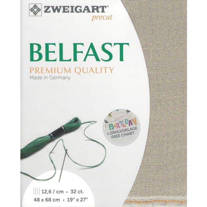 Zweigart Stickleinen Precut Belfast / 17 natur