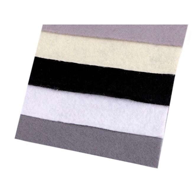 1mm Bastelfilz Set 5 Farben 10x46cm - Neutraltöne