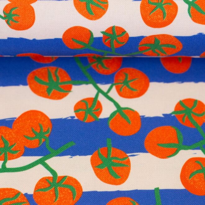 Canvas "Jumble & Zest" Tomaten blau/weiß