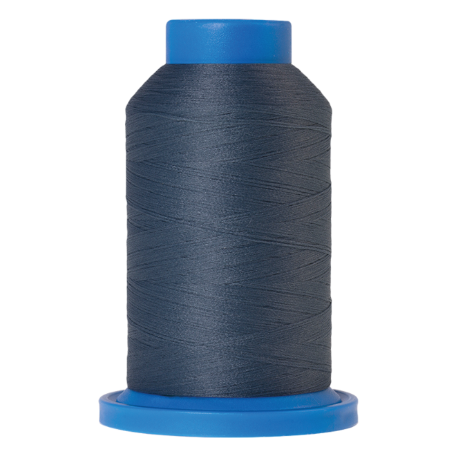 Amann Mettler Seraflock in der Farbe Blue Mirage auf der 1000m Kone. Seraflock ist ein Bauschgarn, besonders geeignet für Dessous, Schwimm- und Sportbekleidung.