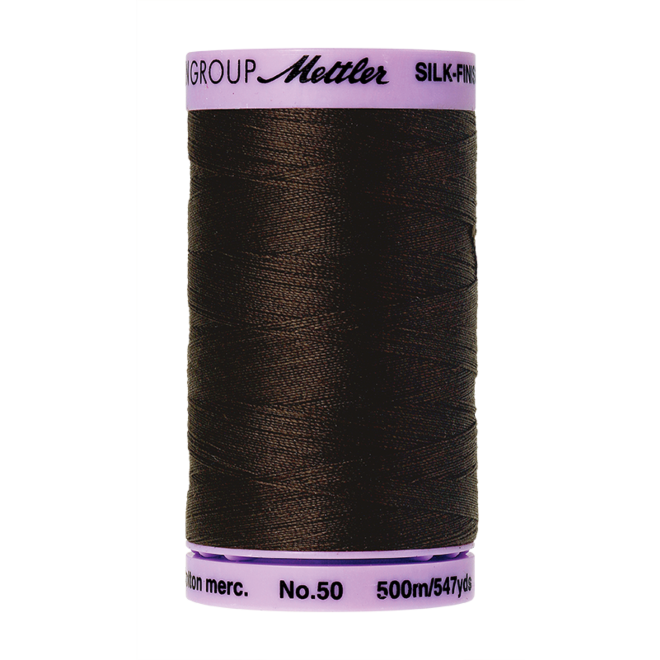 Silk-Finish Cotton 50, 500m - Very Dark Brown: Reines Baumwollgarn aus 100% langstapliger, ägyptischer Baumwollte von Amann Mettler