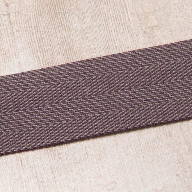 40mm Gurtband "Bonnie" Fischgrät dunkelviolett