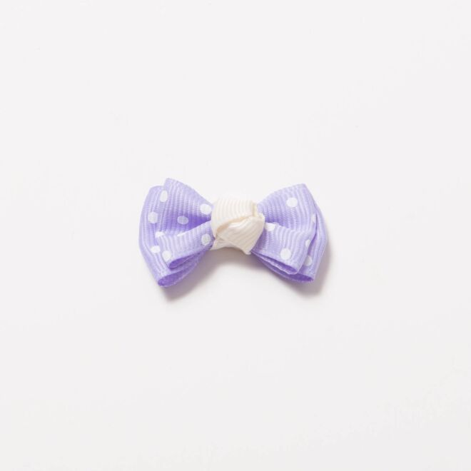 Grosgrain-Schleife Multi II 4cm Punkte lila-weiß-ecru