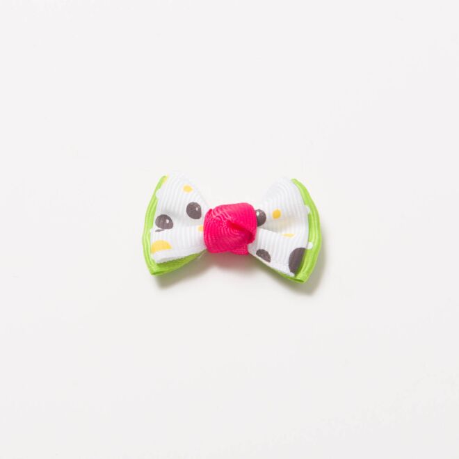 Grosgrain-Schleife Multi II 4cm Bubbles grün-weiß-pink