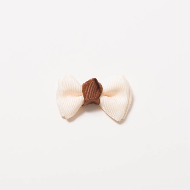 Grosgrain-Schleife Multi II 4cm Punkte beige-braun