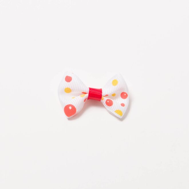 Grosgrain-Schleife Multi 4cm Bubbles weiß-orange-gelb-rot