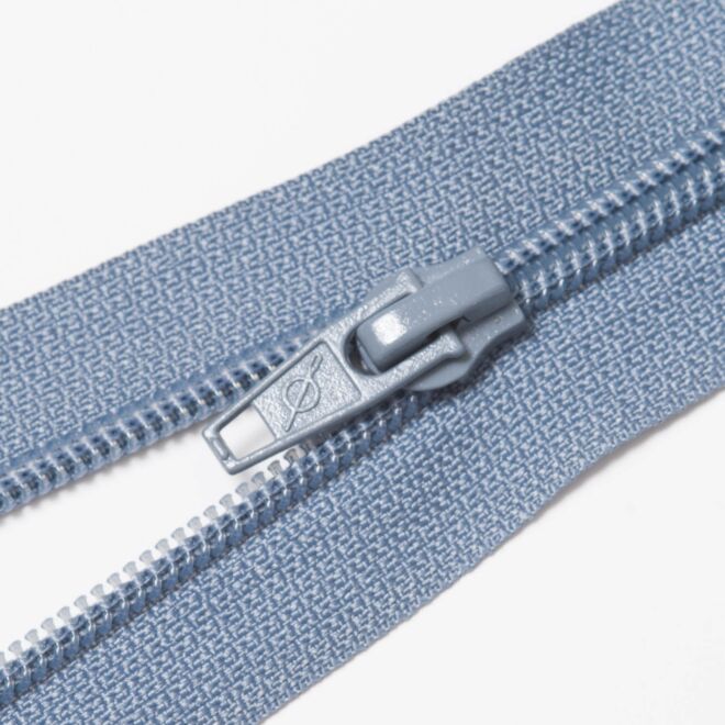 Teilbarer Nylon Reißverschluss, 6mm, eisgrau