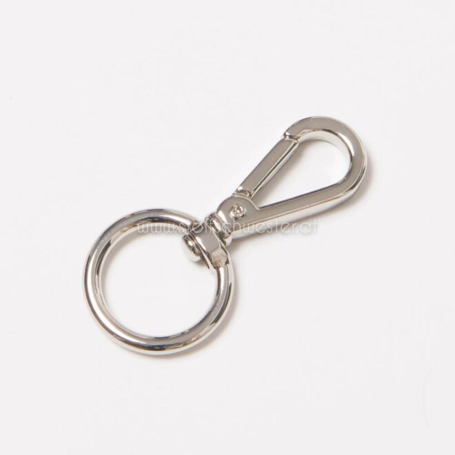 Metallkarabiner mit Ring 60mm silber
