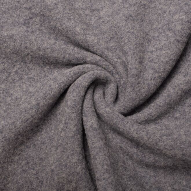 Wool fleece "Nena" medium gray-mottled