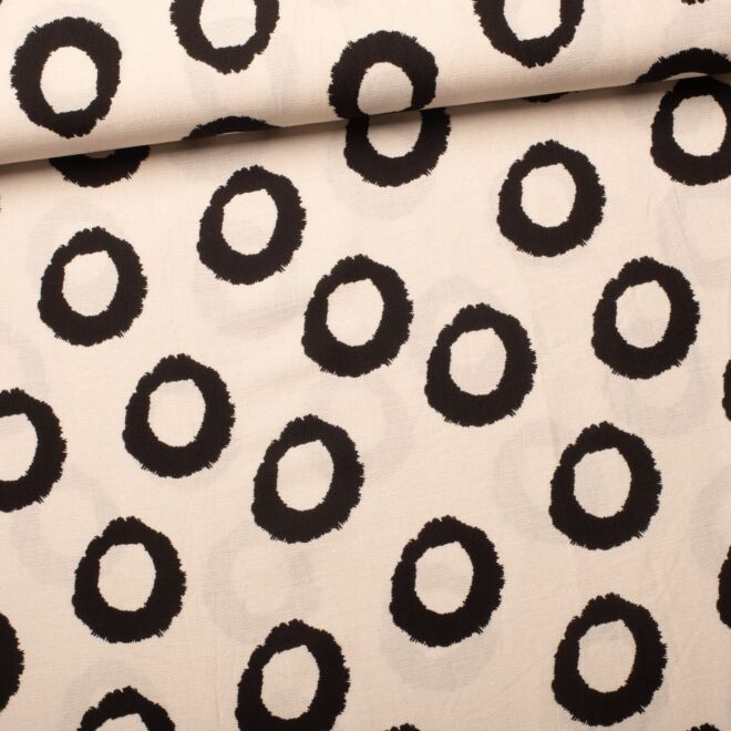 Viscose fabric "graphic dots" white/black