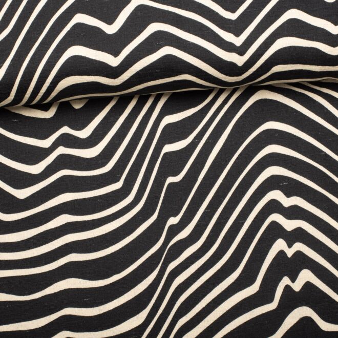 Cotton linen zebra black/nature