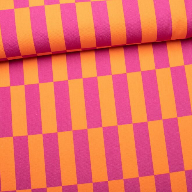 Canvas check pattern pink/orange