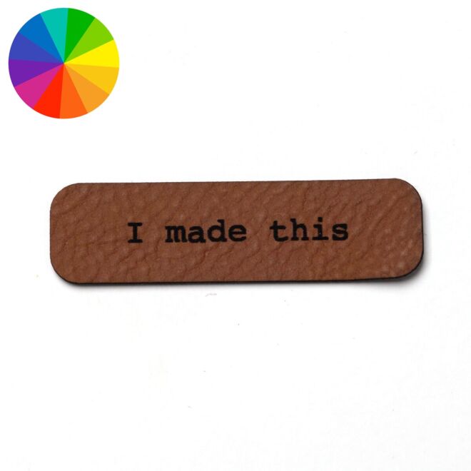 Faux leather label "I made this" (50mm x 15mm)