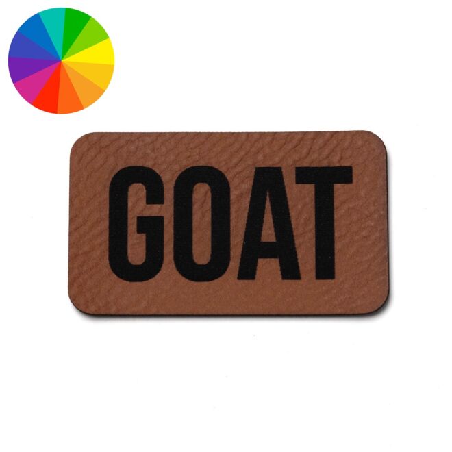 Imitation leather label "GOAT" (50mm x 30mm)