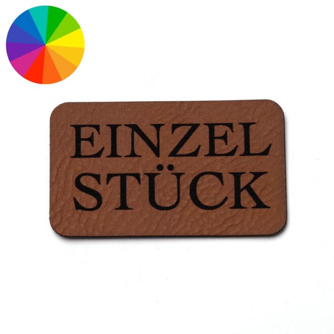 Faux leather label "Einzelstück" (50mm x 30mm)