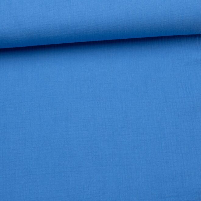 Organic muslin "solid color" royal blue