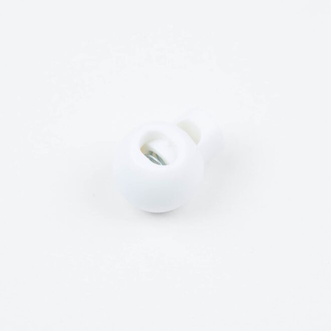3mm Kordelstopper rund weiß