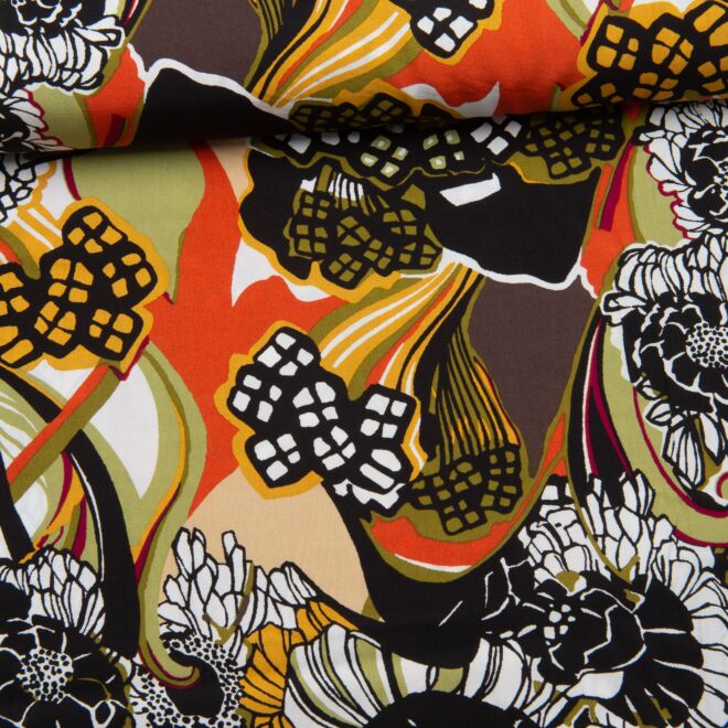 *SALE* Viskose FlowerPop grün