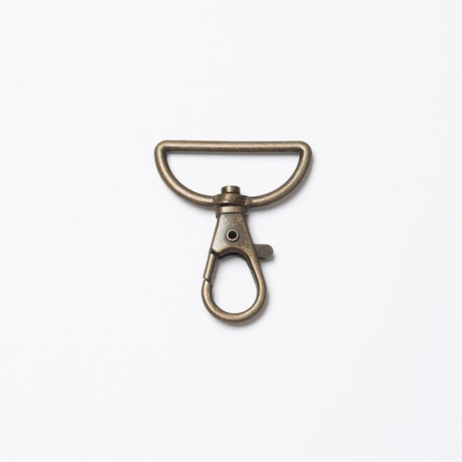 30mm Karabinerhaken "Mila" altmessing 