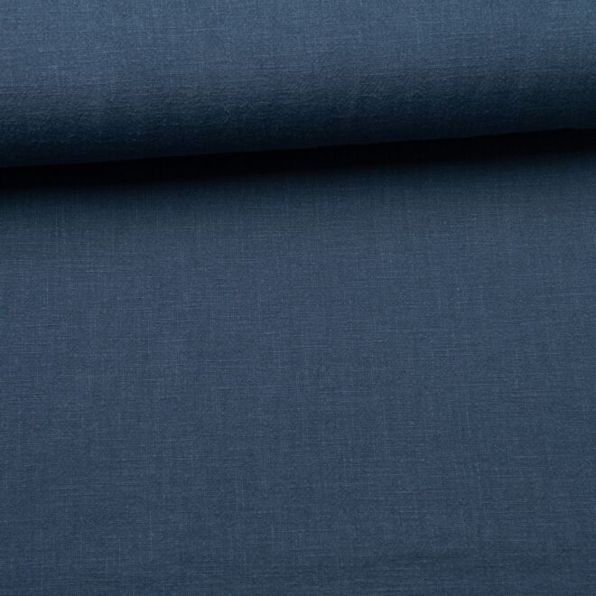 Stonewashed linen denim blue