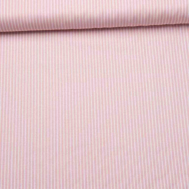 Woven fabric stripes pink/white