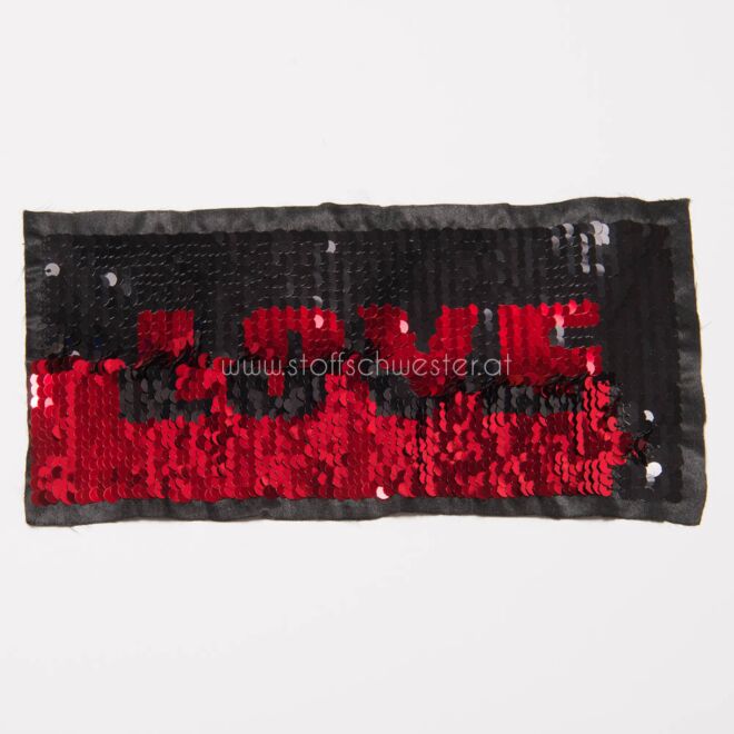 Wendepailletten LOVE schwarz/rot