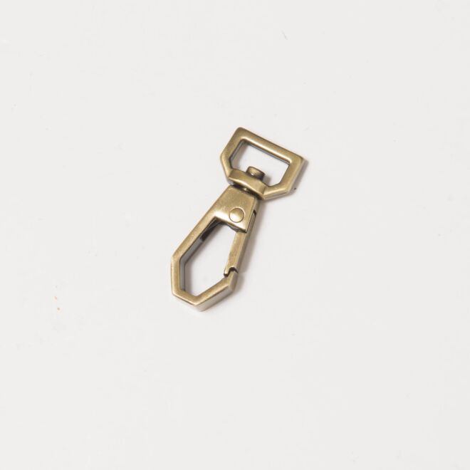 10mm Karabinerhaken "Geometric" altmessing