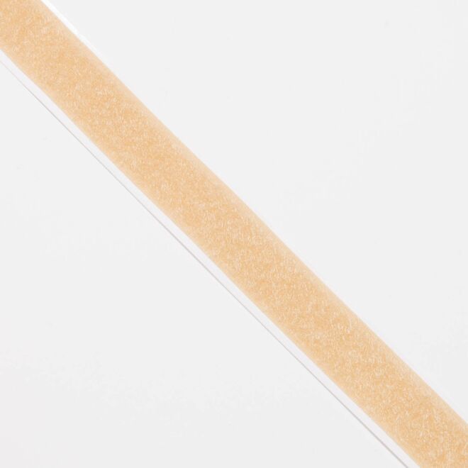 20mm Endlos-Klettverschluss selbstklebend "Flauschband" beige