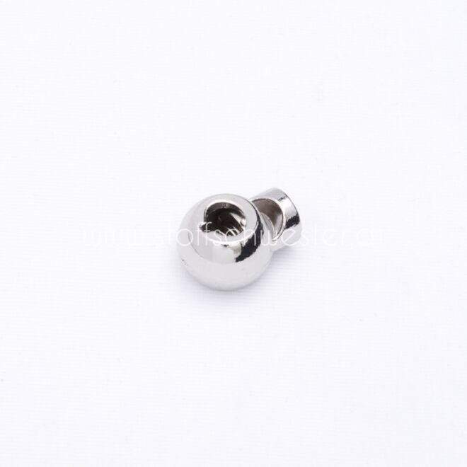 5mm Kordelstopper "Kugel" silber 