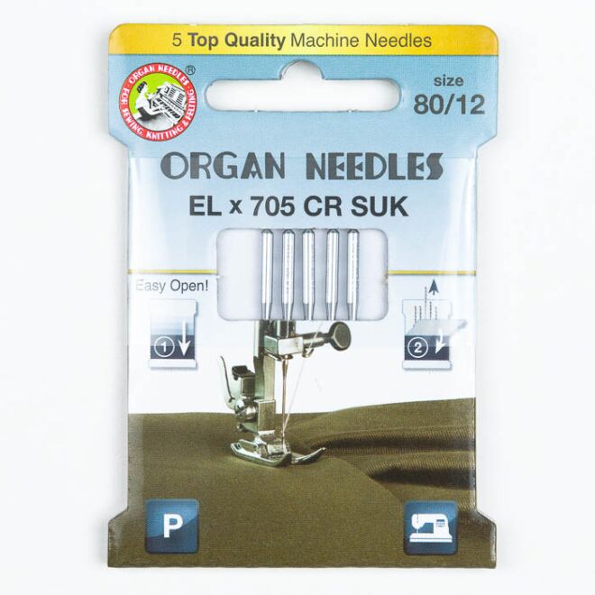 Organ ELx705 SUK Chromium Overlocknadeln 80, 130/705H, Eco Pack
