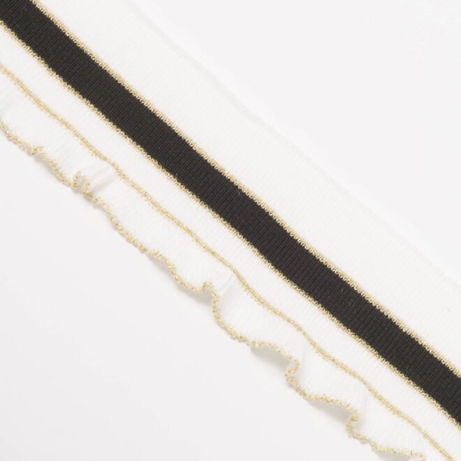 Fertigbündchen Golden Line weiß/schwarz
