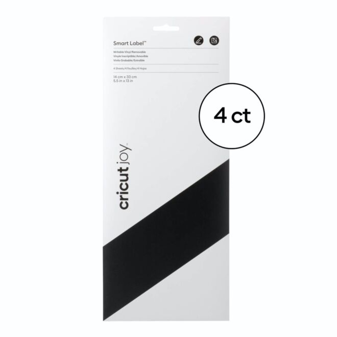Cricut Joy Smart Label Removable - beschreibbares Vinyl - 4 Blatt (Schwarz)