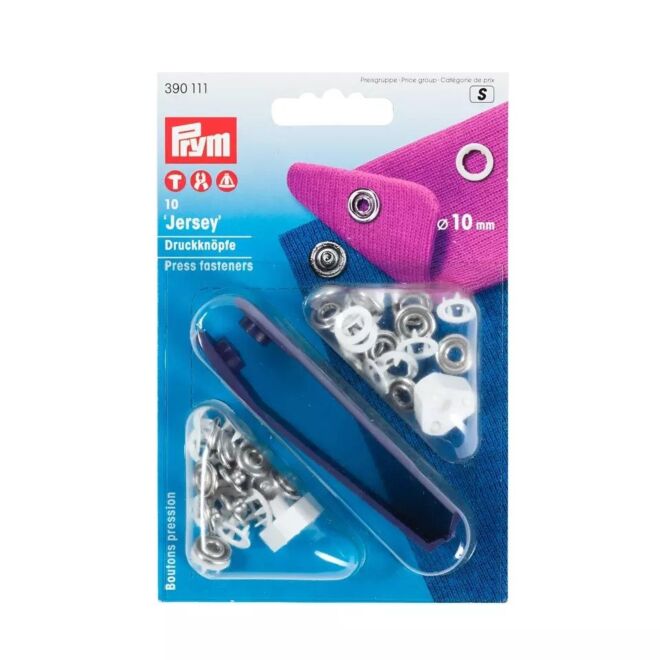Prym Jersey Druckknöpfe weiß