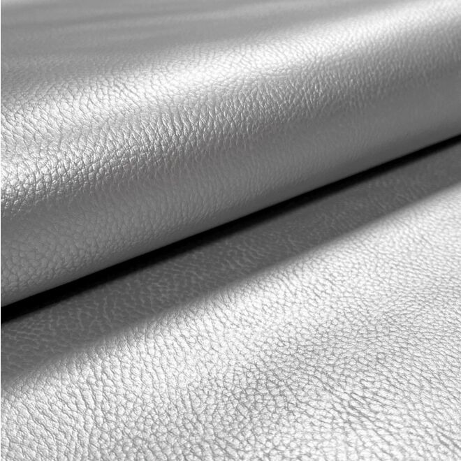 Kunstleder Metallic silber