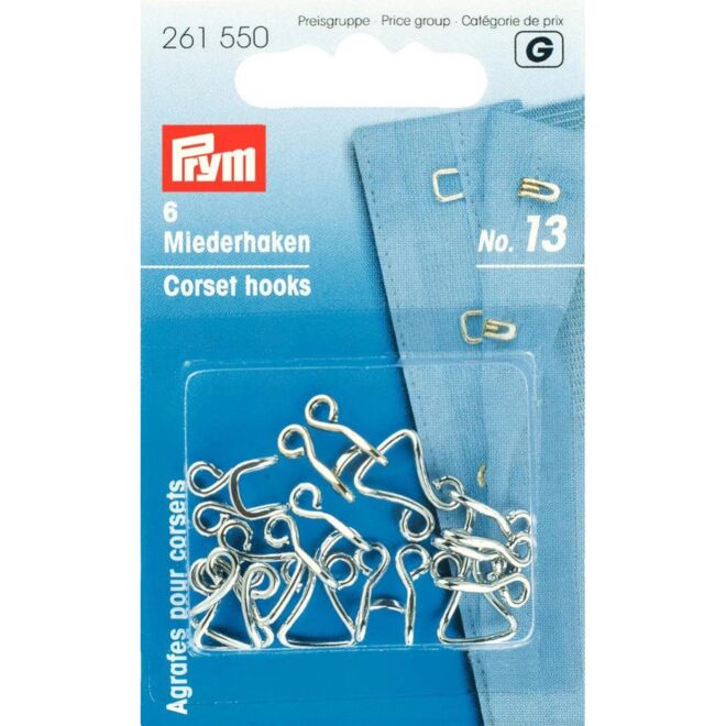 Prym Miederhaken & Augen, No. 13, silber