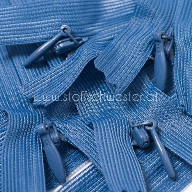 22cm Nahtverdeckter Reißverschluss rauchblau