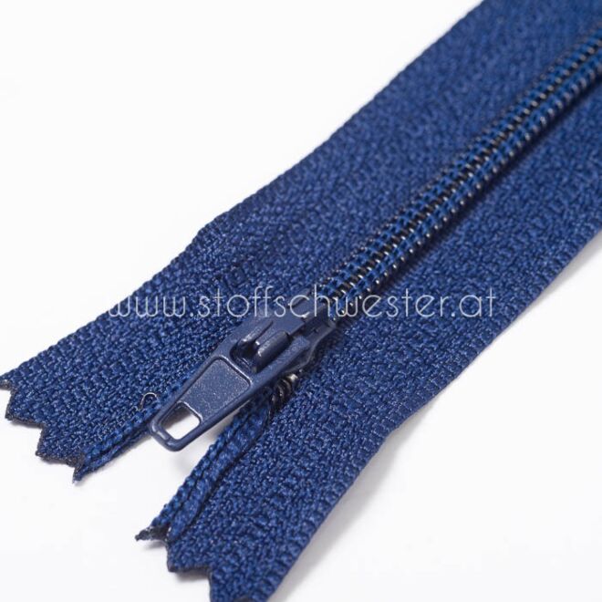 55cm Feiner Nylon Reißverschluß, 2mm, unteilbar, marine