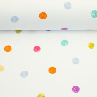 Jersey Flowerpop Confetti Dots white