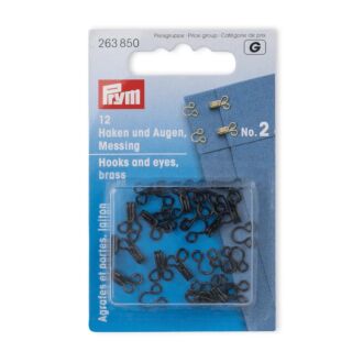 Prym spring hooks and eyes (Haftel), size 2, black