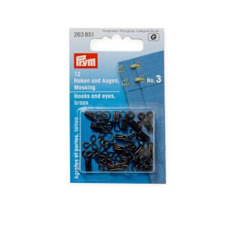 Prym spring hooks and eyes (Haftel), size 3, black