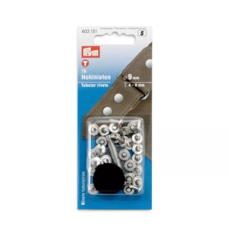 Prym hollow rivets 4-6mm, silver, 15 pieces